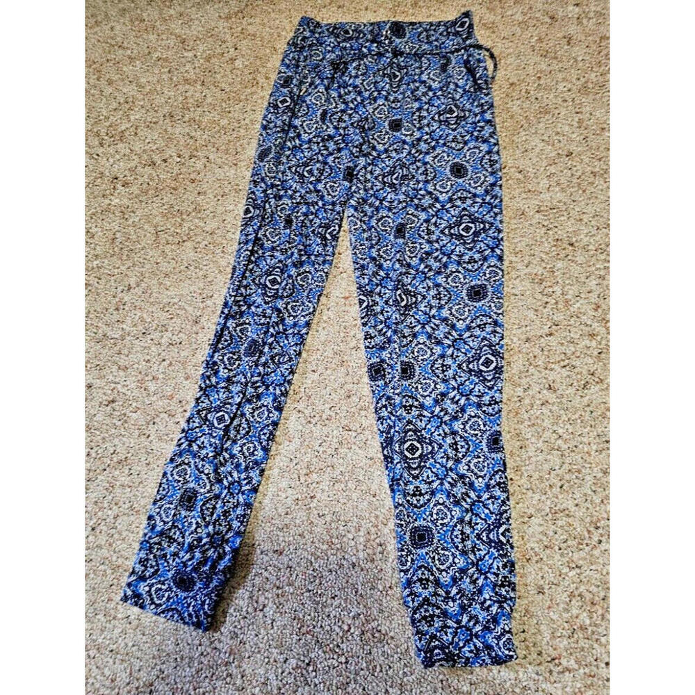 ATMOSPHERE WOMENS PANTS SIZE 4 BLUE DRAWSTRING STRETC